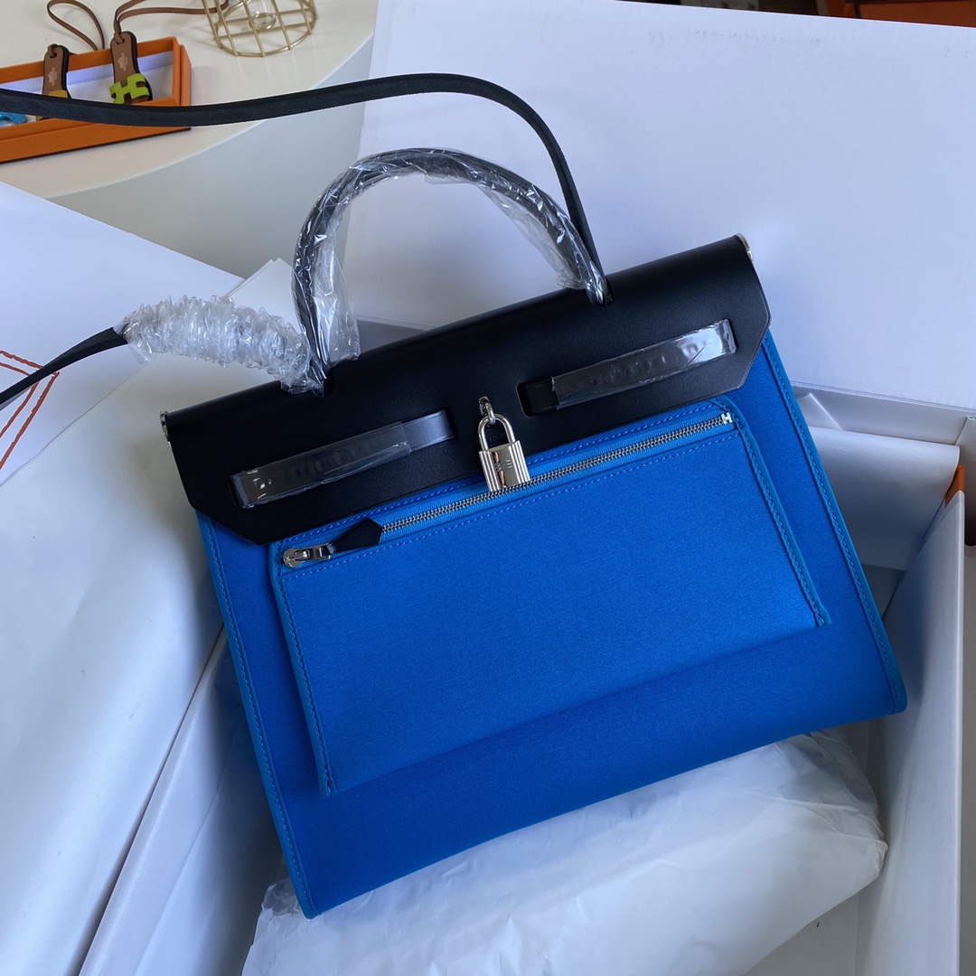 에르메스 에르백31 블루 비야 은장